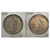 1884 & 1885 Morgan Dollars