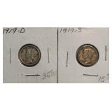 1919-D & 1919-S Mercury Dimes