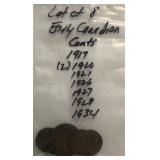 (8) Early Canadian Cents