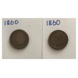 1862 & 1860 Indian Head Cents