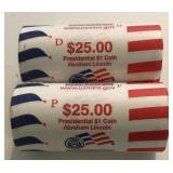 2010-P/D $25 Rolls of Abraham Lincoln Dollars