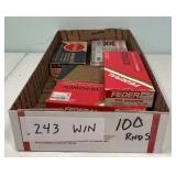 100 Rounds of .243 Winchester Cartridges