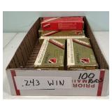 100 Rounds of .243 Winchester Cartridges