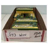 100 Rounds of .243 Winchester Cartridges