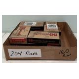 160 Rounds of 204 Ruger Cartridges