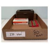 80 Rounds of .270 Winchester cartridges