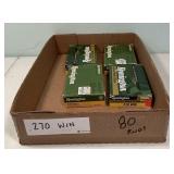 80 Rounds of .270 Winchester cartridges