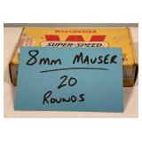 20 Rounds of 8 MM Mauser cartridges