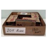 180 Rounds of 204 Ruger Cartridges