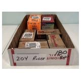 180 Rounds of 204 Ruger Cartridges