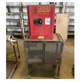Red Steel Locker & Rolling Shop Cage