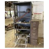 Shelving Unit, Step Ladder & Filing Cabinet
