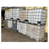 Lot of (9) 300g Poly Tanks & Cages