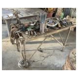 24"x55" Iron Work Table & Contents