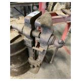 Antique Vice and Barrel Stand