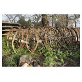 Lot of WILSON Wheel Line Wheels & Pipe Trailer