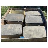 Wood Bin with (6) INTERNATIONAL Fiberglass Pots