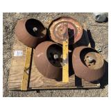 Pallet of (4) Steel Cone Wheels