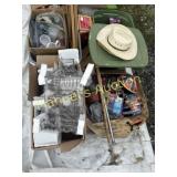 PALLET MISC ESTATE ITEMS-WIRE SHELVES-HELMET-