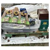 PALLET MISC ESTATE ITEMS-METAL DECOR-JEWELRY BOX-