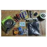 LOT MISC- WIRE WHEEL BRUSH- KNEE PADS - MORE