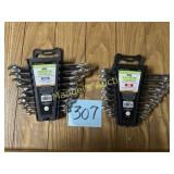 (2) 9-PC COMBINATION WRENCH SET  SAE & METRIC