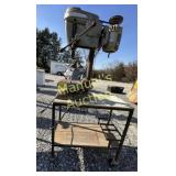 CRAFTSMAN DRILL PRESS ON ROLLER CART TABLE