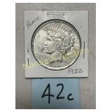 1922 PEACE DOLLAR   90% SILVER