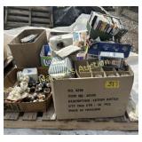 PALLET  MISC ESTATE ITEMS-STICKY STRIPS-CLAY VASES