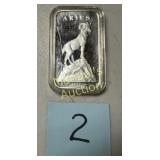 ARIES 15 GRAIN .999 SILVER BAR IN CAPSULE