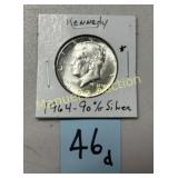 1964  KENNEDY HALF DOLLAR   90% SILVER