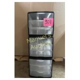 (3) PLASTIC ORGANIZERS 3 DRAWER