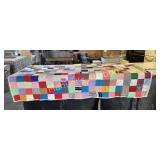 74x91 HAND STITCHED QUILT - GREAT SHAPE