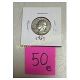 1953-D WASHINGTON QUARTER  90% SILVER
