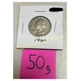 1960-D WASHINGTON QUARTER  90% SILVER
