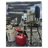 PILE  MISC JACK STANDS CHAIRS  MORE