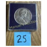 1969 NZD COMMEM. $1 COIN
