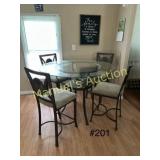 6-PC GLASSTOP DINETTE-PUB HEIGHT