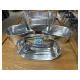 (4) GALVANIZED METAL SMALL TUBS