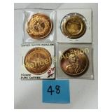 (4) MISC. COPPER ROUNDS