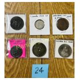 (6) VTG. CANADIAN  COIN & VTG VICTORIAN TOKEN