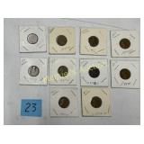(10) VTG. WHEAT PENNIES 1950, 51, 52, 54