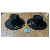 (2) 100% WOOL HATS BEE HAT CO. MADE IN USA