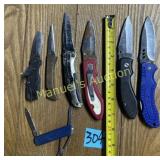 (7) VARIOUS USED POCKET KNIVES