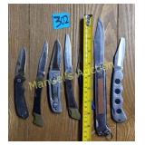 (7) VARIOUS USED POCKET KNIVES