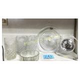 VTG. ANCHOR GLASSES, LEAD CRYSTAL PLATTER, & MISC.