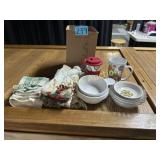 VTG. GLASSWARE, BOWLS, & MISC.
