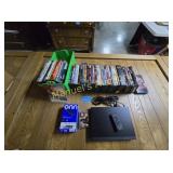 BOX OF MISC. DVD'S, DVD PLAYER, & STREAMING DEVICE
