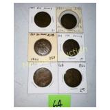 (6) VINTAGE BRITIAN BRONZE PENNY 1920-21-22