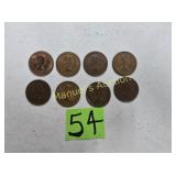 (8) GREAT BRITIAN HALF PENNIES